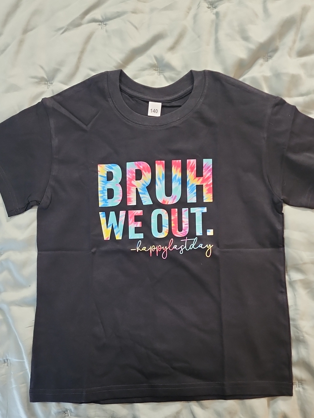 Kids 'Bruh We Out' Happy Last Day Graphic Tee - Black